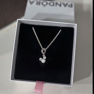 Pandora Silver Necklace with Sparkling Pendant